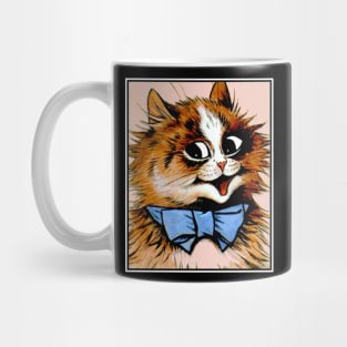 Cat with a Blue Bow : A Louis Wain abstract psychedelic Art Print Mug